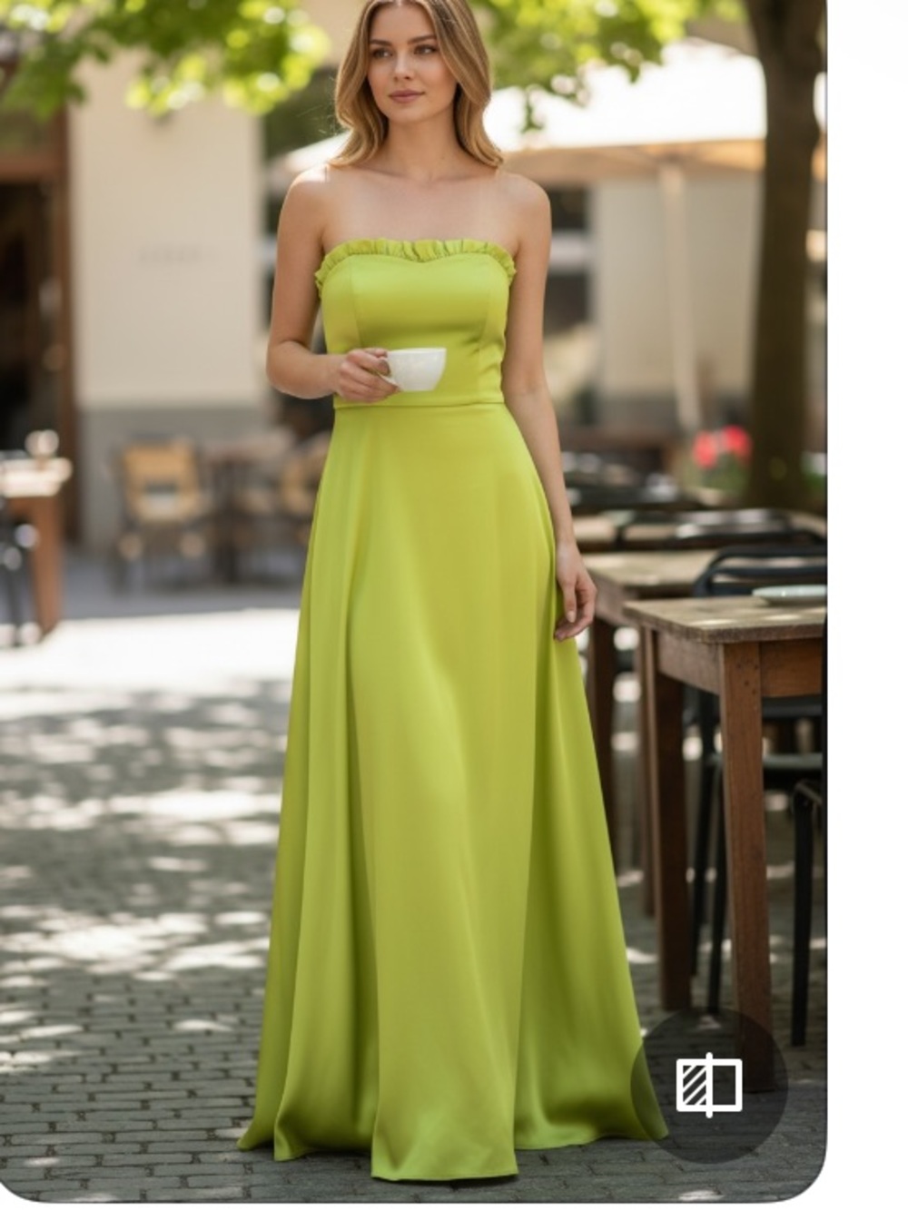 Mon Cheri Lime Green Maxi Dress